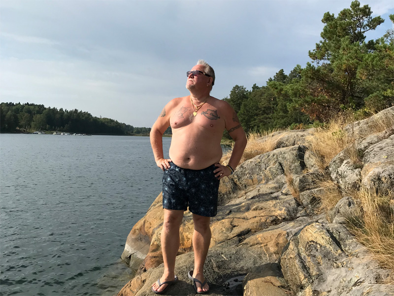 Trubaduren Sven Michael på Klippbad i Skälsmara